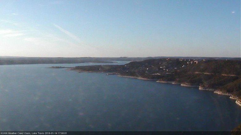 Lake Travis webcam, January 14, 2018 4:05 PM CT