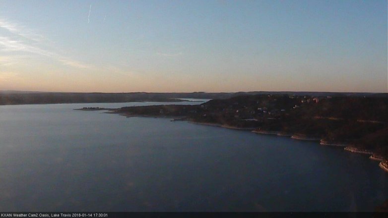 Lake Travis webcam, January 14, 2018 4:45 PM CT