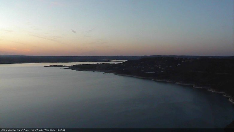 Lake Travis webcam, January 14, 2018 5:20 PM CT