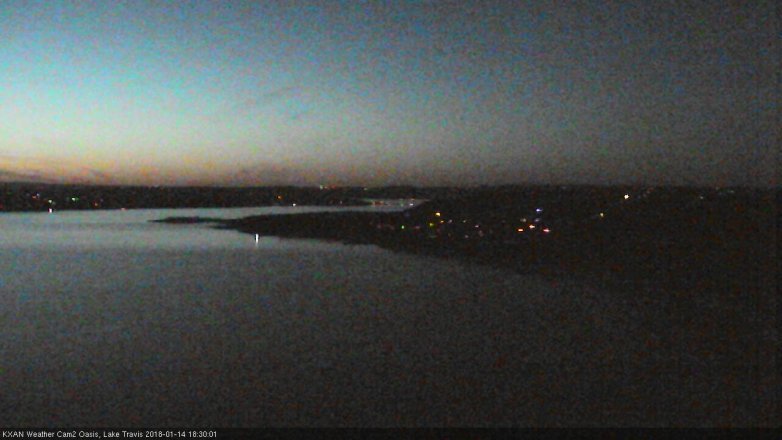 Lake Travis webcam, January 14, 2018 5:50 PM CT