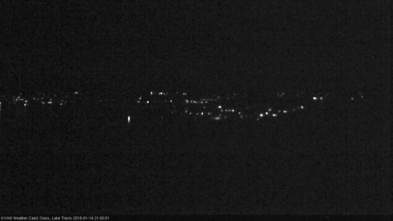 Lake Travis webcam, January 14, 2018 8:30 PM CT