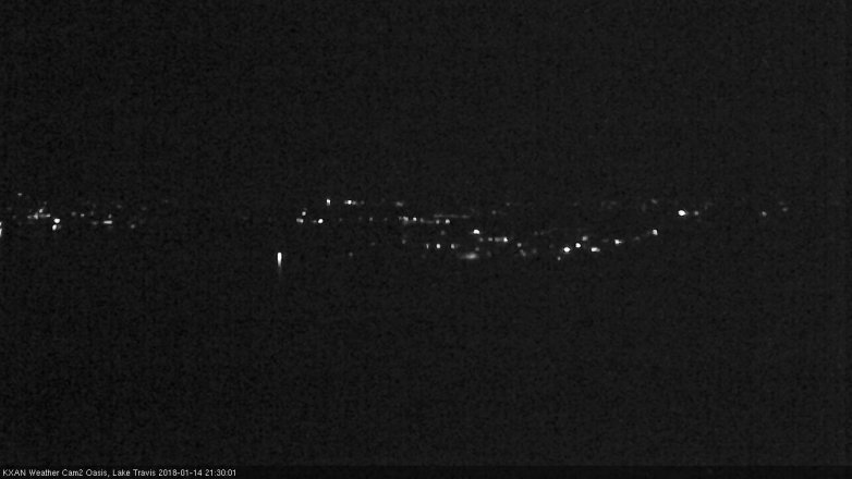 Lake Travis webcam, January 14, 2018 9:00 PM CT