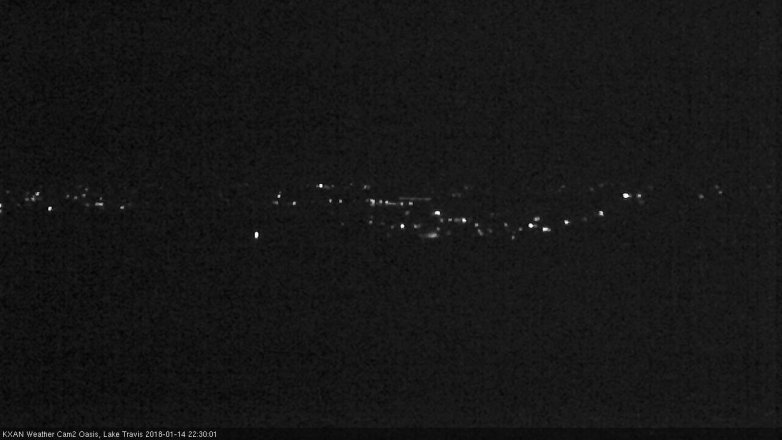 Lake Travis webcam, January 14, 2018 10:00 PM CT