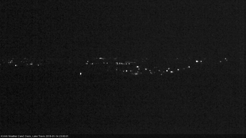 Lake Travis webcam, January 14, 2018 10:15 PM CT