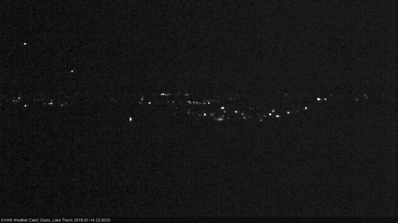 Lake Travis webcam, January 14, 2018 10:45 PM CT
