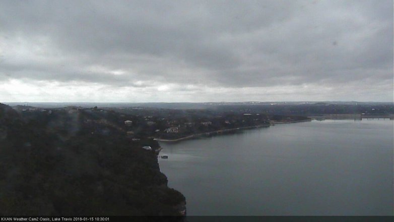 Lake Travis webcam, January 15, 2018 9:55 AM CT