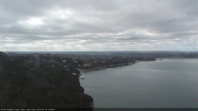 Lake Travis webcam, January 15, 2018 10:15 AM CT