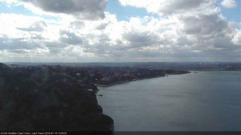 Lake Travis webcam, January 15, 2018 12:30 PM CT