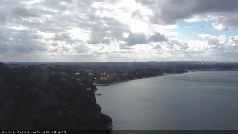 Lake Travis webcam, January 15, 2018 1:15 PM CT