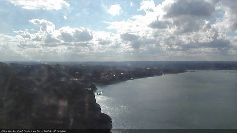 Lake Travis webcam, January 15, 2018 1:45 PM CT