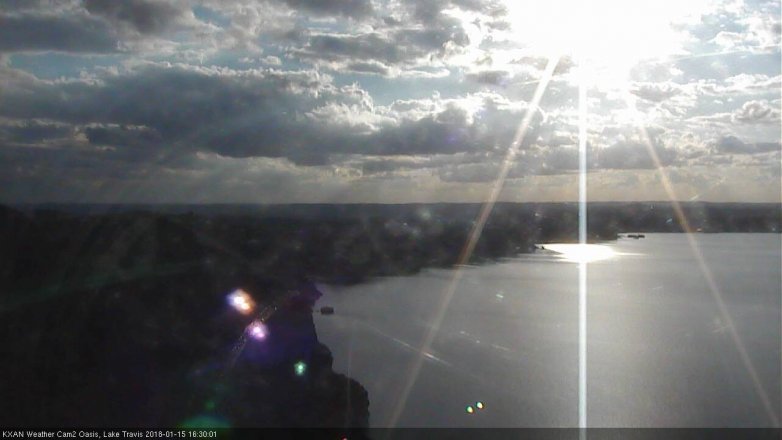 Lake Travis webcam, January 15, 2018 3:40 PM CT