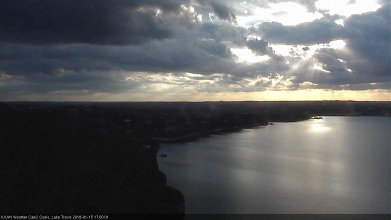 Lake Travis webcam, January 15, 2018 4:25 PM CT
