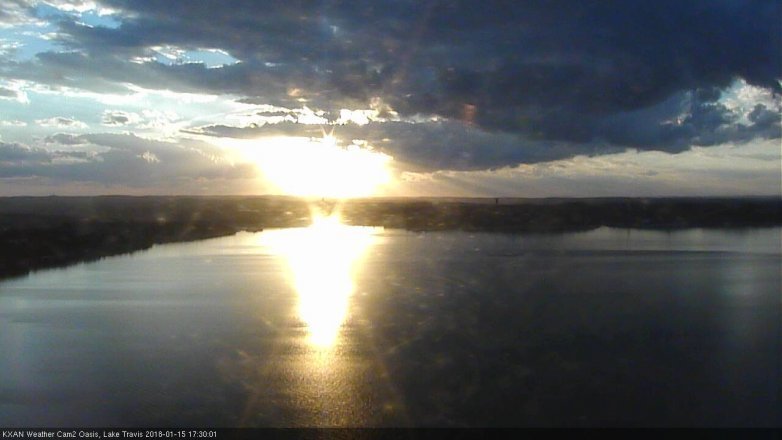 Lake Travis webcam, January 15, 2018 4:50 PM CT