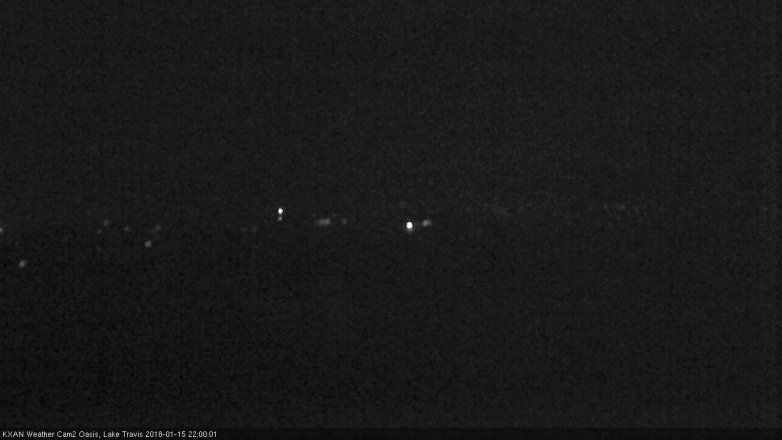 Lake Travis webcam, January 15, 2018 9:30 PM CT
