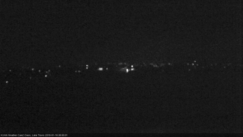 Lake Travis webcam, January 15, 2018 11:25 PM CT
