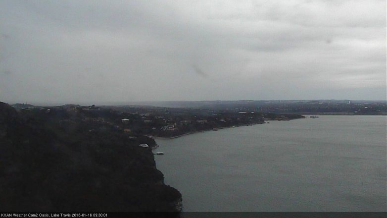Lake Travis webcam, January 16, 2018 9:00 AM CT