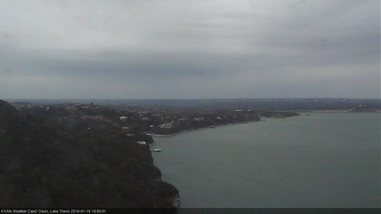 Lake Travis webcam, January 16, 2018 9:30 AM CT