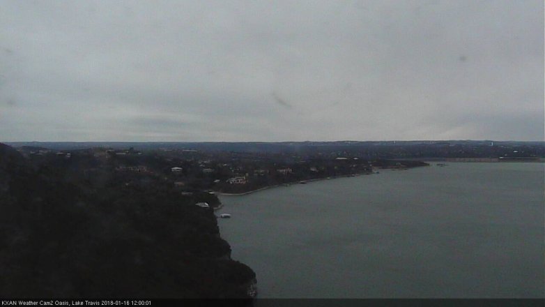 Lake Travis webcam, January 16, 2018 11:15 AM CT