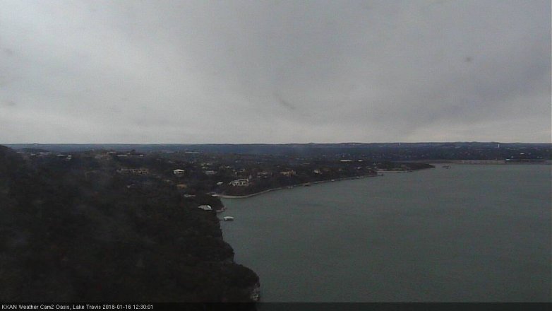 Lake Travis webcam, January 16, 2018 11:45 AM CT