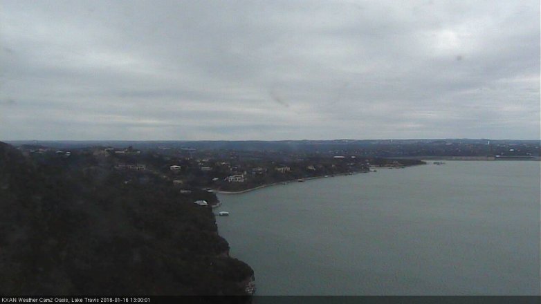 Lake Travis webcam, January 16, 2018 12:25 PM CT
