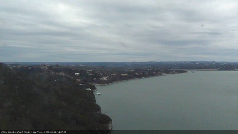Lake Travis webcam, January 16, 2018 1:10 PM CT
