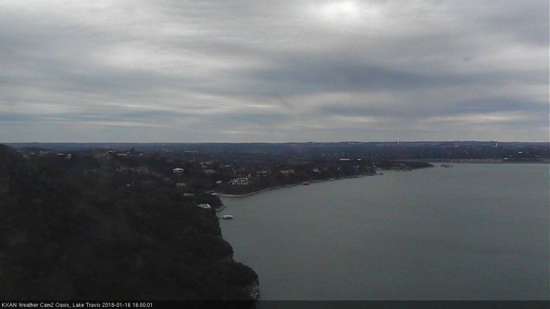 Lake Travis webcam, January 16, 2018 3:15 PM CT