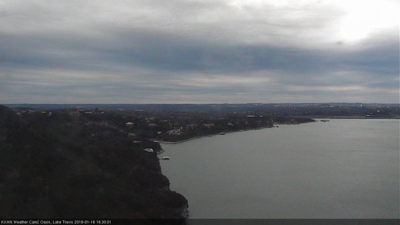 Lake Travis webcam, January 16, 2018 3:40 PM CT