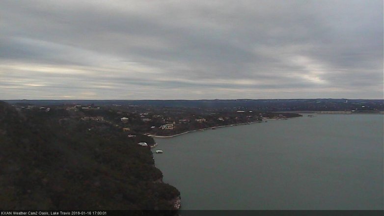 Lake Travis webcam, January 16, 2018 4:15 PM CT