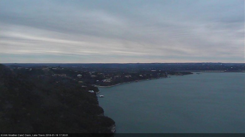 Lake Travis webcam, January 16, 2018 4:35 PM CT