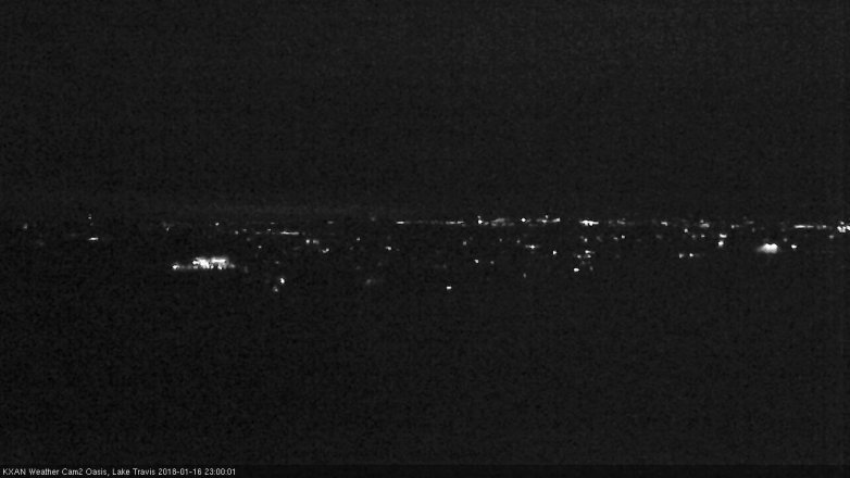 Lake Travis webcam, January 16, 2018 10:15 PM CT