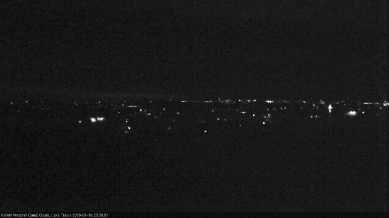 Lake Travis webcam, January 16, 2018 10:40 PM CT