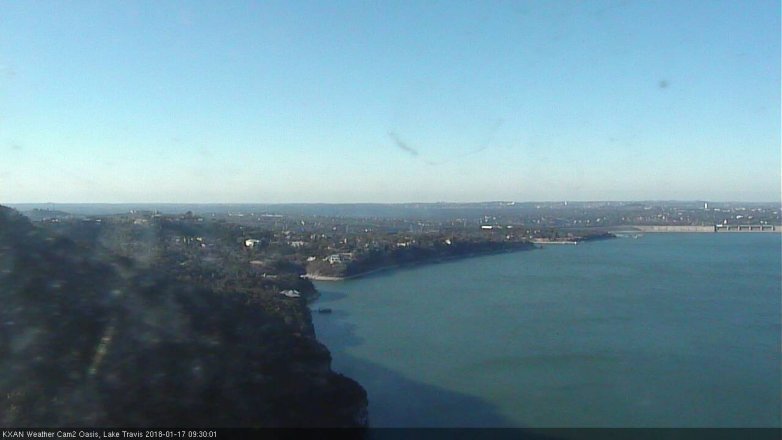 Lake Travis webcam, January 17, 2018 9:00 AM CT