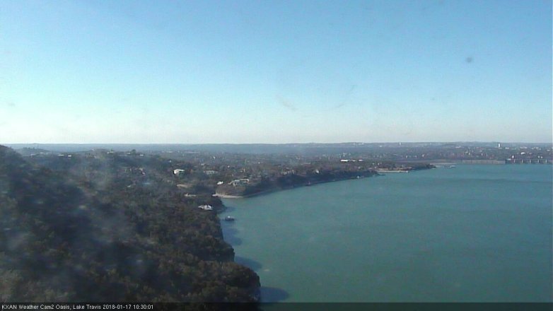 Lake Travis webcam, January 17, 2018 9:40 AM CT