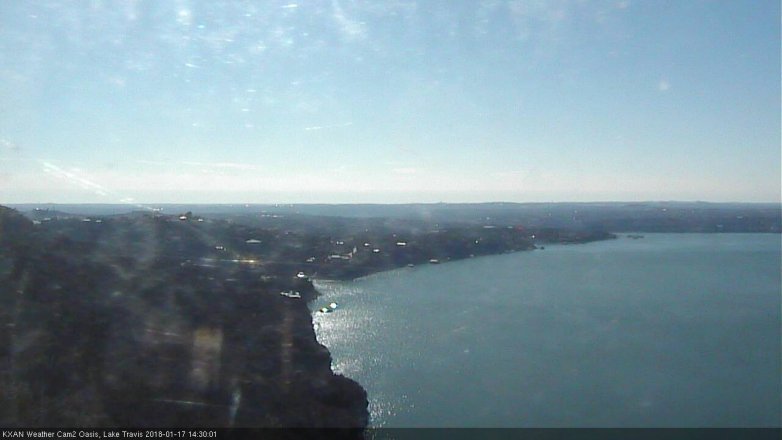 Lake Travis webcam, January 17, 2018 1:35 PM CT