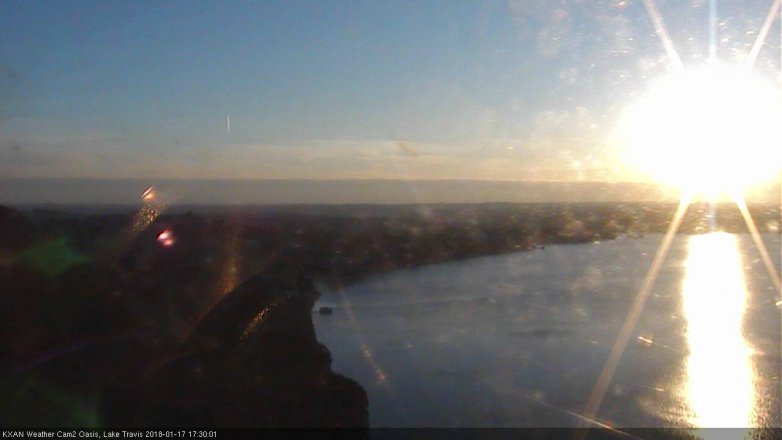 Lake Travis webcam, January 17, 2018 4:55 PM CT