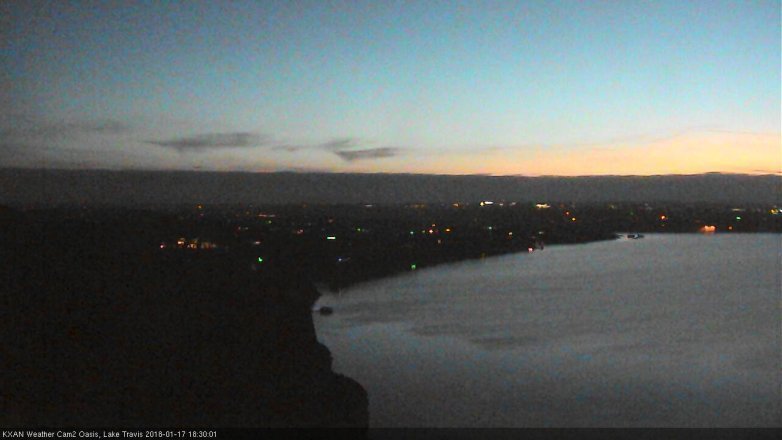 Lake Travis webcam, January 17, 2018 5:40 PM CT