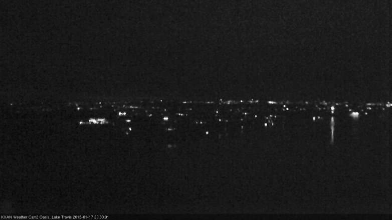 Lake Travis webcam, January 17, 2018 7:45 PM CT