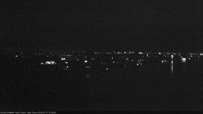 Lake Travis webcam, January 17, 2018 8:05 PM CT