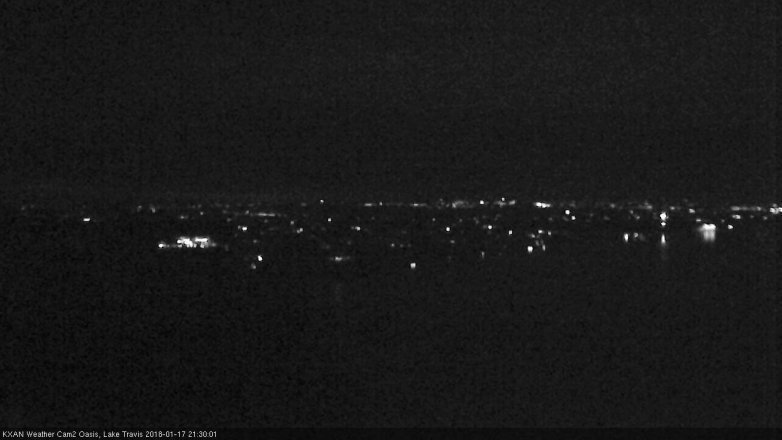 Lake Travis webcam, January 17, 2018 8:45 PM CT