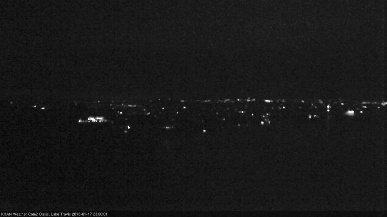 Lake Travis webcam, January 17, 2018 10:25 PM CT