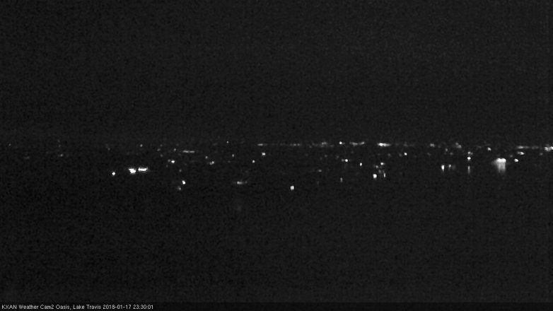 Lake Travis webcam, January 17, 2018 10:35 PM CT