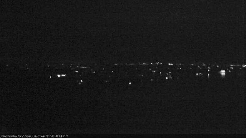 Lake Travis webcam, January 17, 2018 11:20 PM CT