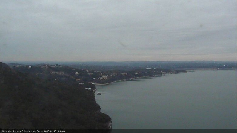Lake Travis webcam, January 18, 2018 9:20 AM CT