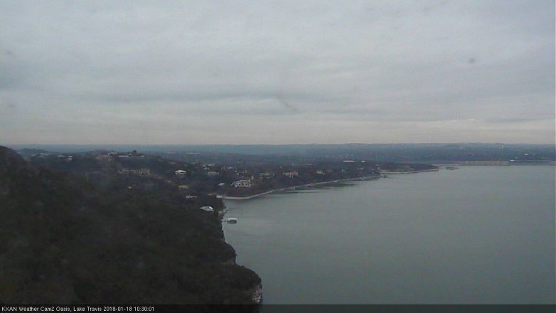 Lake Travis webcam, January 18, 2018 10:00 AM CT