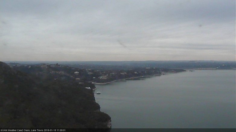 Lake Travis webcam, January 18, 2018 10:20 AM CT