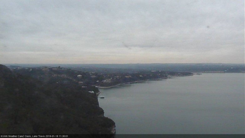 Lake Travis webcam, January 18, 2018 11:00 AM CT