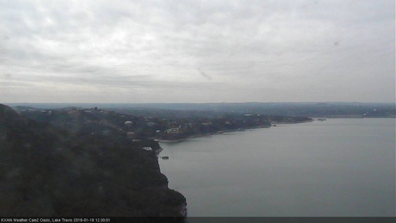 Lake Travis webcam, January 18, 2018 11:35 AM CT