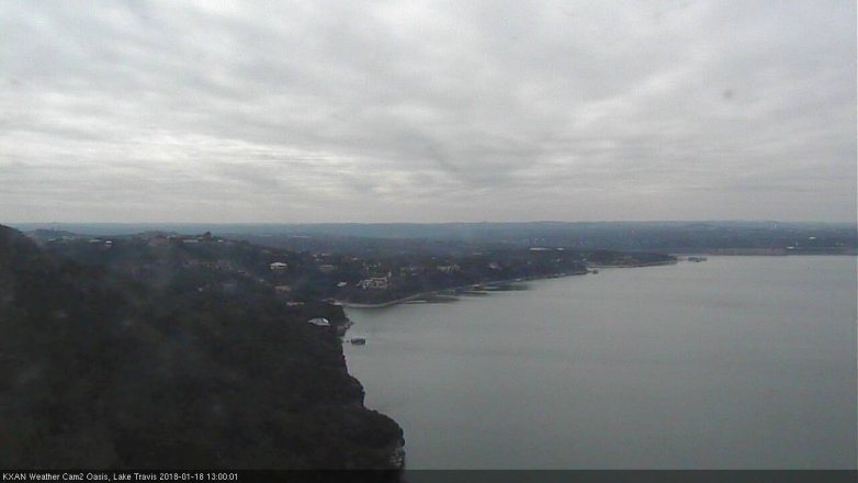 Lake Travis webcam, January 18, 2018 12:15 PM CT