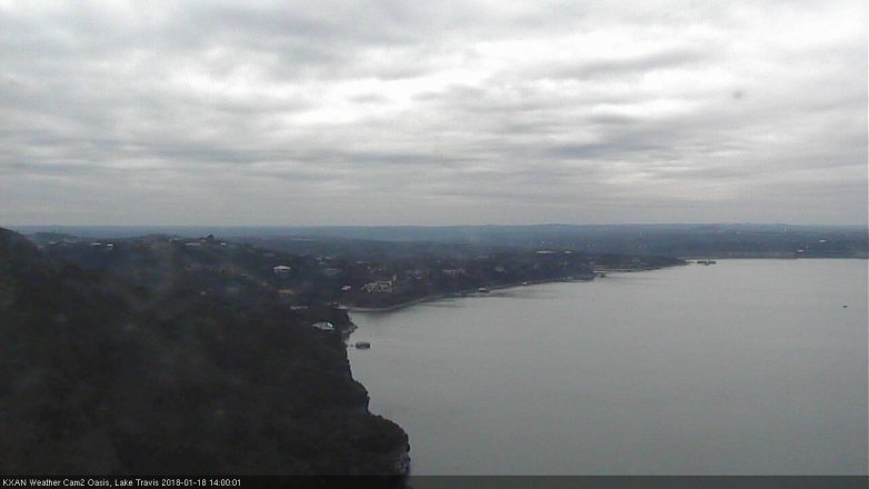 Lake Travis webcam, January 18, 2018 1:15 PM CT