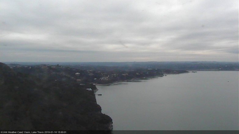 Lake Travis webcam, January 18, 2018 2:10 PM CT